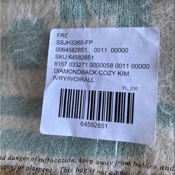 FREE PEOPLE Women's Diamondback Cozy Kimono In Ivory Boho Aztec Print One Size - Picture 3 of 7